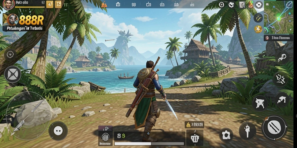 Tangkapan layar gameplay Open World 888R yang menarik.