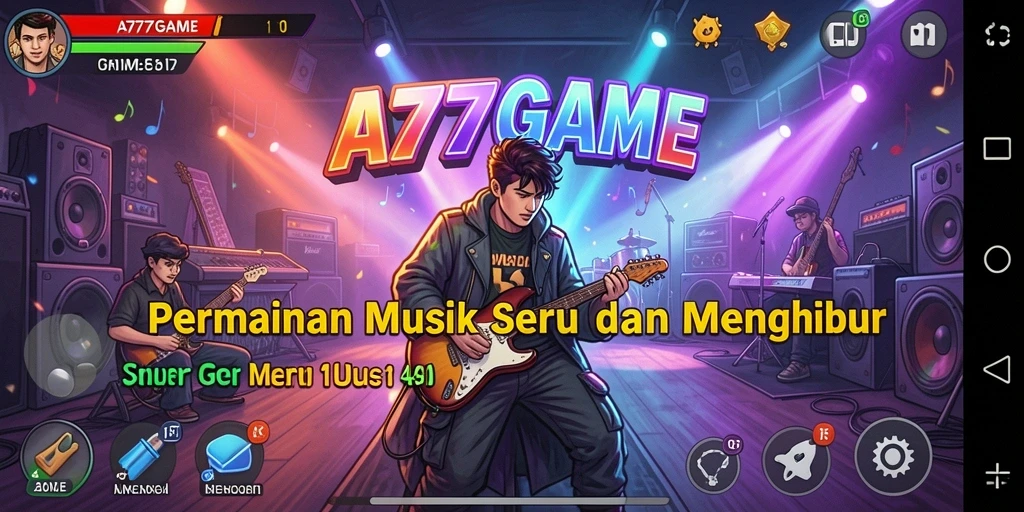Tampilan gameplay A777GAME yang seru dengan berbagai tantangan musik.