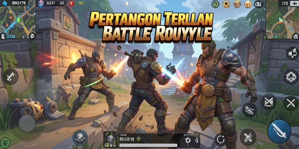 Screenshot BRO178 menampilkan aksi seru di pertarungan Battle Royale.