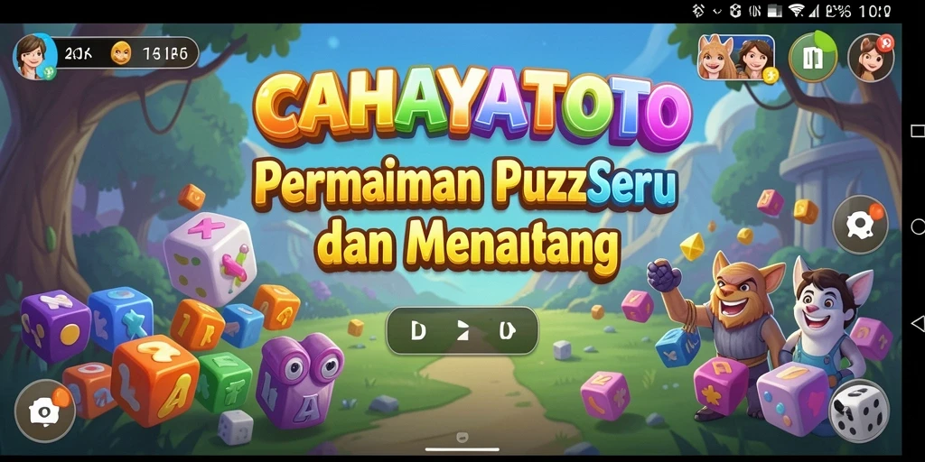 Tampilan gameplay CAHAYATOTO dengan teka-teki seru dan grafis menarik.