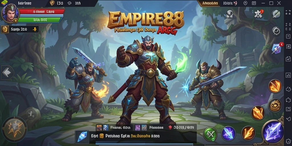 Screenshot EMPIRE88 menampilkan momen pertempuran epik dalam gaya ARPG.