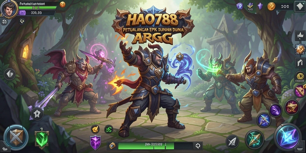 Tampilan gameplay HAO788 menampilkan aksi pertarungan yang seru di dunia fantasi.