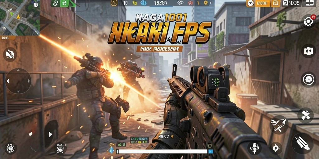 Tampilan menegangkan dari pertempuran FPS dalam NAGA1001.
