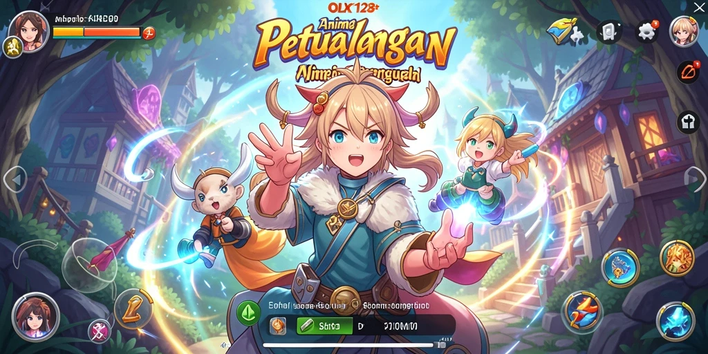 Screenshot gameplay OLX128 yang menampilkan pertarungan seru dalam dunia Anime.