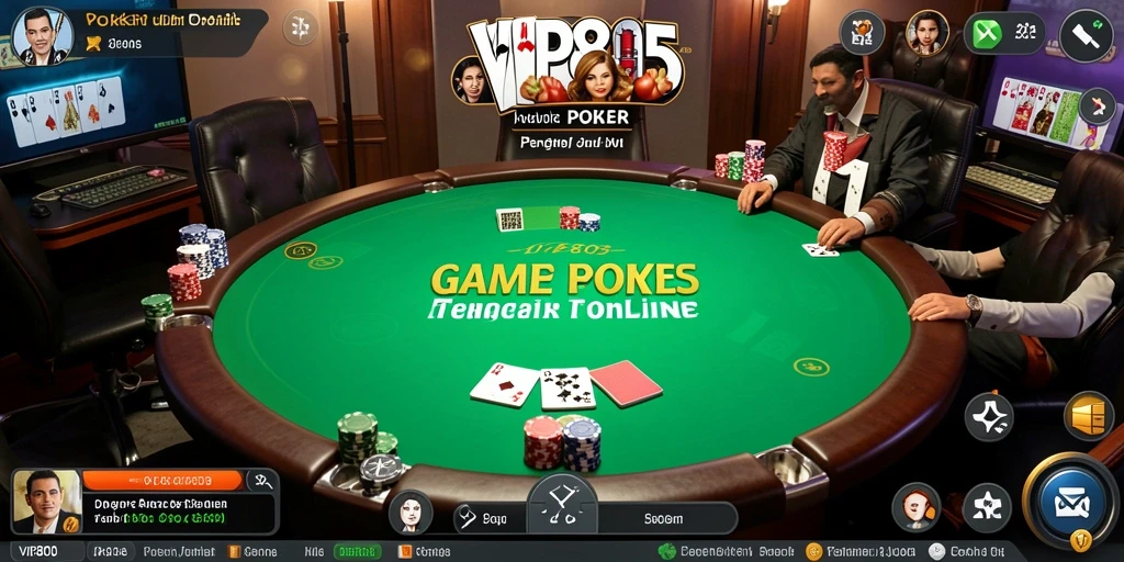 Tampilan menarik dari gameplay Poker di VIP805 yang menegangkan.